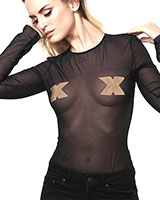 Bijoux Indiscrets FLASH CROSS Nipple Covers - Gold or Black - Click Image to Close