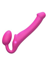 (Bild für) Strap On-Vibrator mit 3 Motoren und Fernbedienung - Fuchsia - 3 Größen
