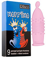 Rilaco NOPRINO - 9 Kondome mit Noppen und Rippen