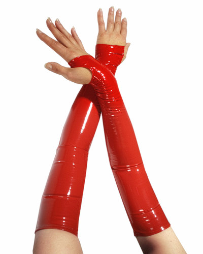 (Bild für) Handschuhe aus Stretchlack - lang - fingerfrei