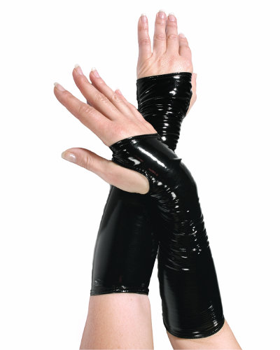 (Bild für) Handschuhe aus Stretchlack - Ellenbogenlänge - fingerlos