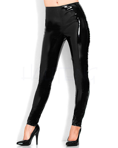 Hautenge Leggings aus schwarzem Lack