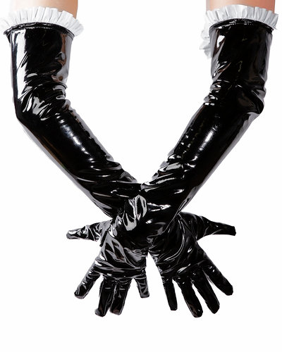 (Bild für) French Maids Handschuhe aus Lack mit Rüschen