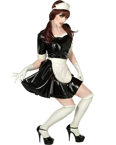 Dienstmädchen-Uniform aus Latex