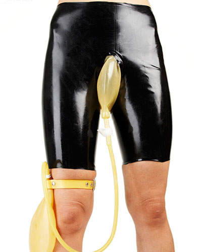 Bermuda aus Latex mit Urinbeuteleinsatz