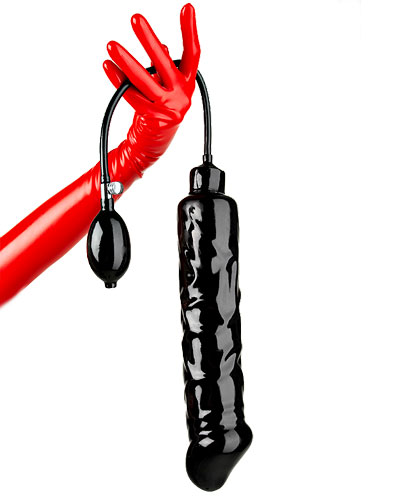 (Bild für) Aufpumpbarer Dildo aus Latex - 30 cm