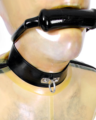 Halsband aus geklebtem Latex mit D-Ring - für Herren