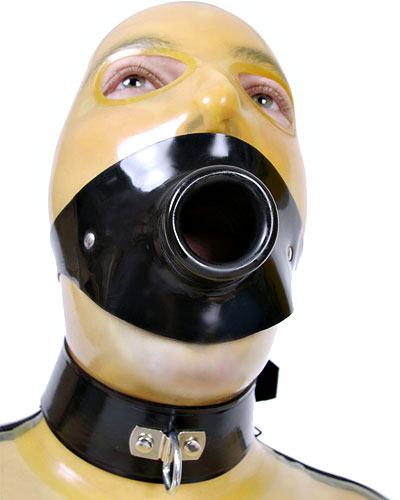 Fütterungsknebel - Pissknebel aus Latex zum Umschnallen