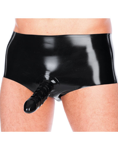 (Bild für) Latexslip mit hohler fester Penishülle und Anusöffnung