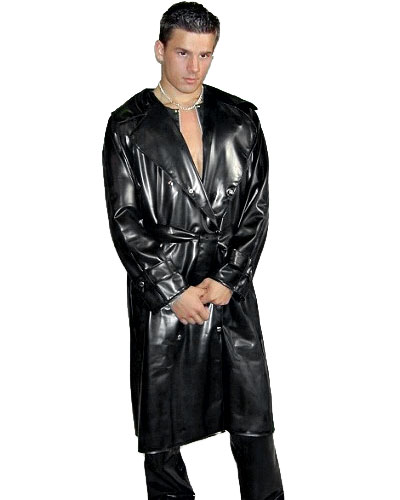 Trenchcoat für Herren aus genähtem Latex