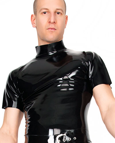 T-Shirt aus Latex mit Stehkragen - bis Größe 3XL