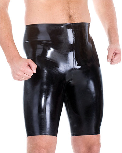 Radlerhose aus geklebtem schwarzem Latex