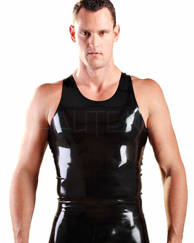 Shirt aus geklebtem schwarzem Latex