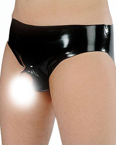 Anatomischer Latexslip mit Erektionsring von Fetisso