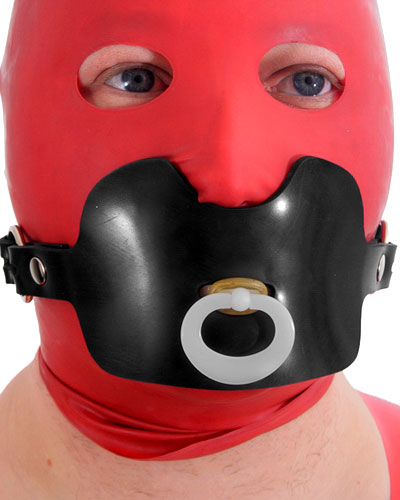 AB Heavy Rubber Strap-On mit Schnuller - auch abschließbar