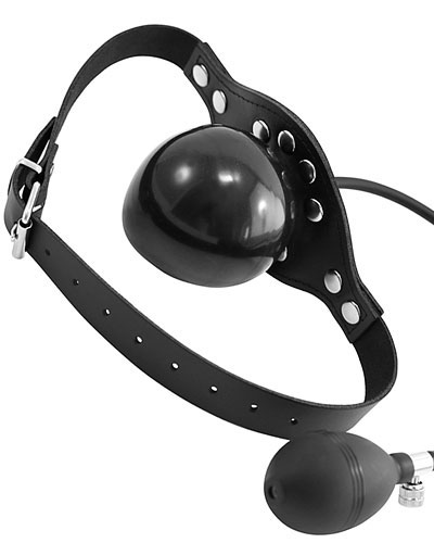 (Bild für) Aufblasbarer Latexknebel mit Mundmaske aus Leder