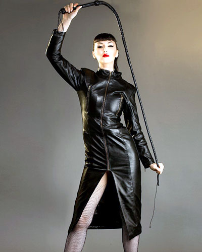 (Bild für) Mistress-Kleid aus schwarzem Leder