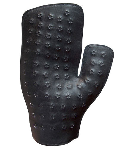 (Bild für) Spanking-Handschuh aus Leder mit spitzen Dornen