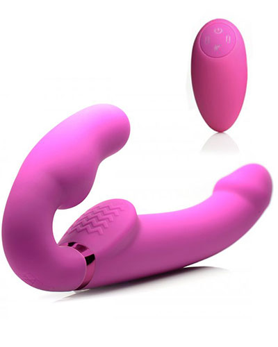 ERGO FIT aufblasbarer Strap On-Vibrator mit Fernbedienung