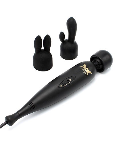 (Bild für) Pixey TURBO Black Edition - Massagestab mit 2 Aufsätzen