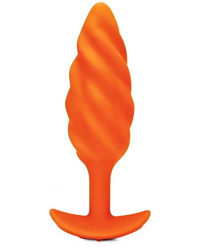 (Bild für) b-Vibe SWIRL TEXTURE PLUG - mittlerer Analplug mit Vibration