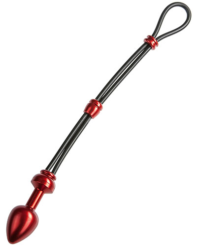 (Bild für) Cock-Grip mit Alu-Plug - Penishodenschlaufe mit Analplug - Small