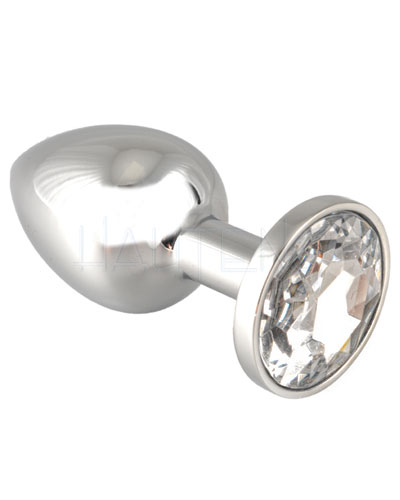 (Bild für) ROSE BUTT kleines Edelstahl-Plug mit Schmuckstein - viele Farben