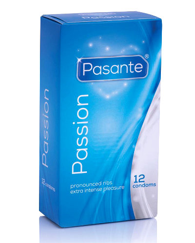 Pasante PASSION - 12 gerippte Kondome (0,29 € / Kondom)