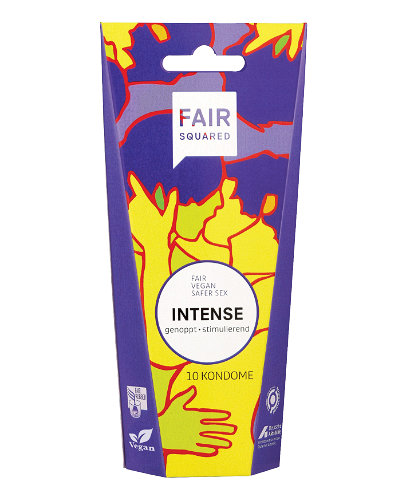 FAIR SQUARED INTENSE - 10 Kondome mit Noppen (0,99 € / Kondom)