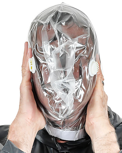 (Bild für) Atemkontrollhaube aus PVC - Vakuumhaube - mit Rückschlagventilen