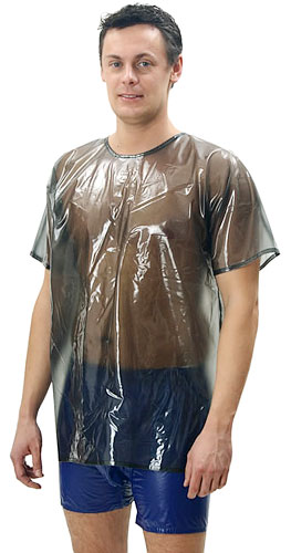 T-Shirt aus PVC mit kurzen Ärmeln und RV hinten