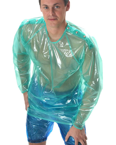 (Bild für) T-Shirt aus PVC mit langen Ärmeln und Druckknöpfen