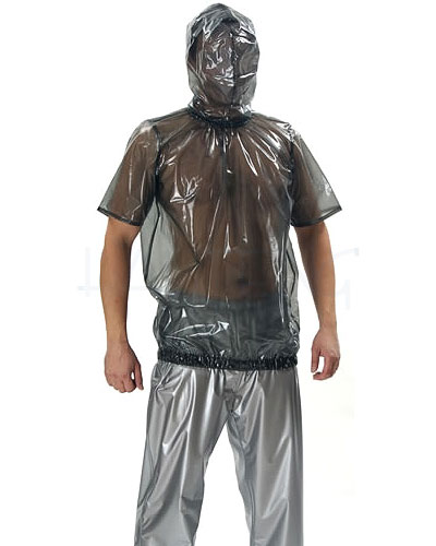 (Bild für) T-Shirt aus PVC mit kurzen Ärmeln mit Haube