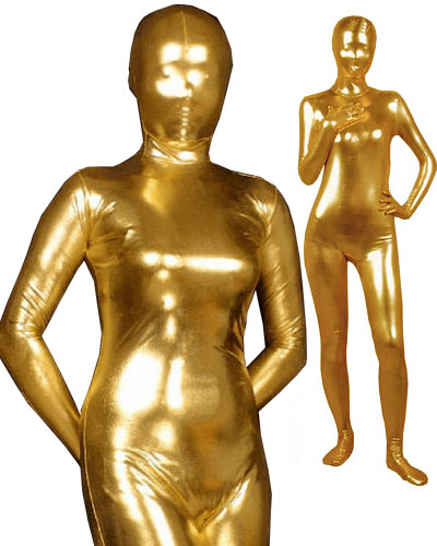 Metallic Look Zenshin Tights-Anzug in gold