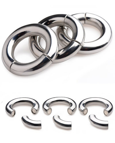 (Bild für) Ballstretcher / Cockring aus Edelstahl mit Magnetverschluß