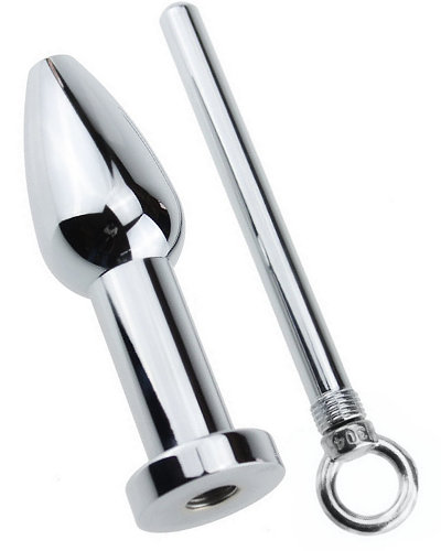(Bild für) OPEN ANAL PLUG Large - Aluminium-Tunnelplug mit Verschluss-Stift