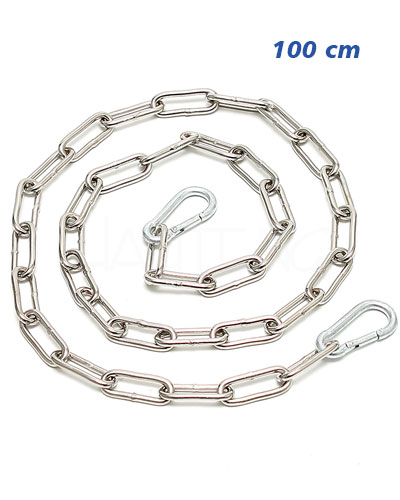 (Bild für) Edelstahlkette mit 2 Karabinerhaken - 1 Meter oder 2 Meter lang