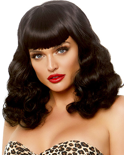 (Bild für) Schwarzhaarige Perücke im Pin-Up Stil