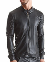 (Bild für) Kurze Jacke aus mattem Wetlook von Regnes Fetish Planet - zum Schließen ins Bild klicken
