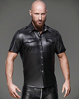Wet Look Short Sleeved Shirt - up to 3XL