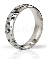 (image for) THE EARL Round Polished and Engraved Stainless Steel Cockring