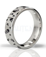 (image for) THE DUKE Angular Polished and Engraved Stainless Steel Cockring